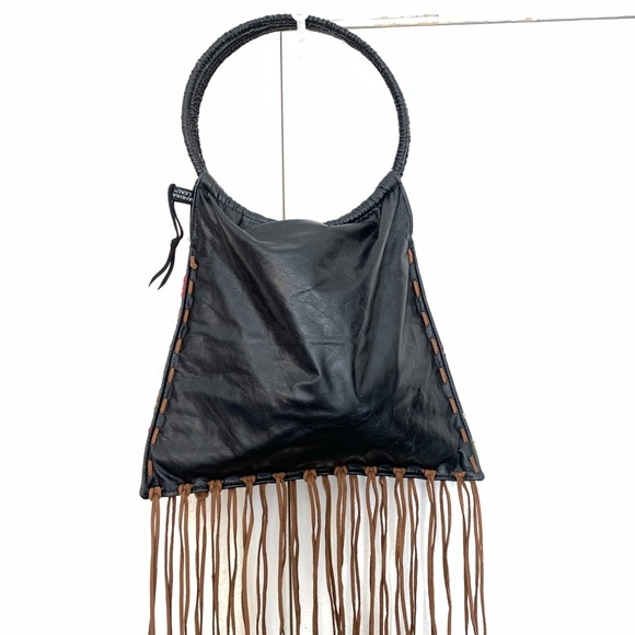 Sandra Leal Embroidered Leather Fringe Bag - Picture 3 of 13